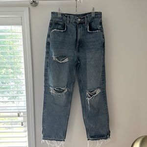 Free people wide leg ripped jeans